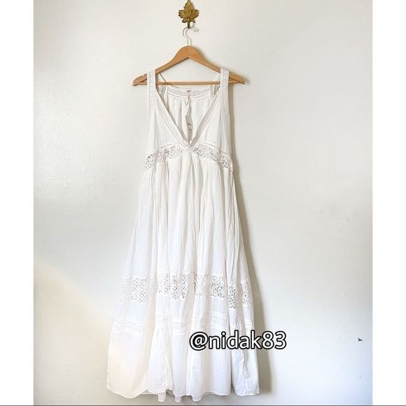 Free People White Carla Lace Maxi Dress NWT size Small Boho HTF - Picture 1 of 9